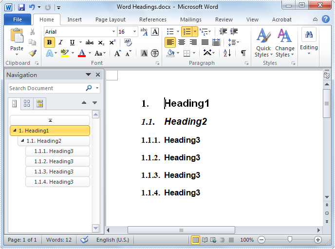 How To Make Heading On Word