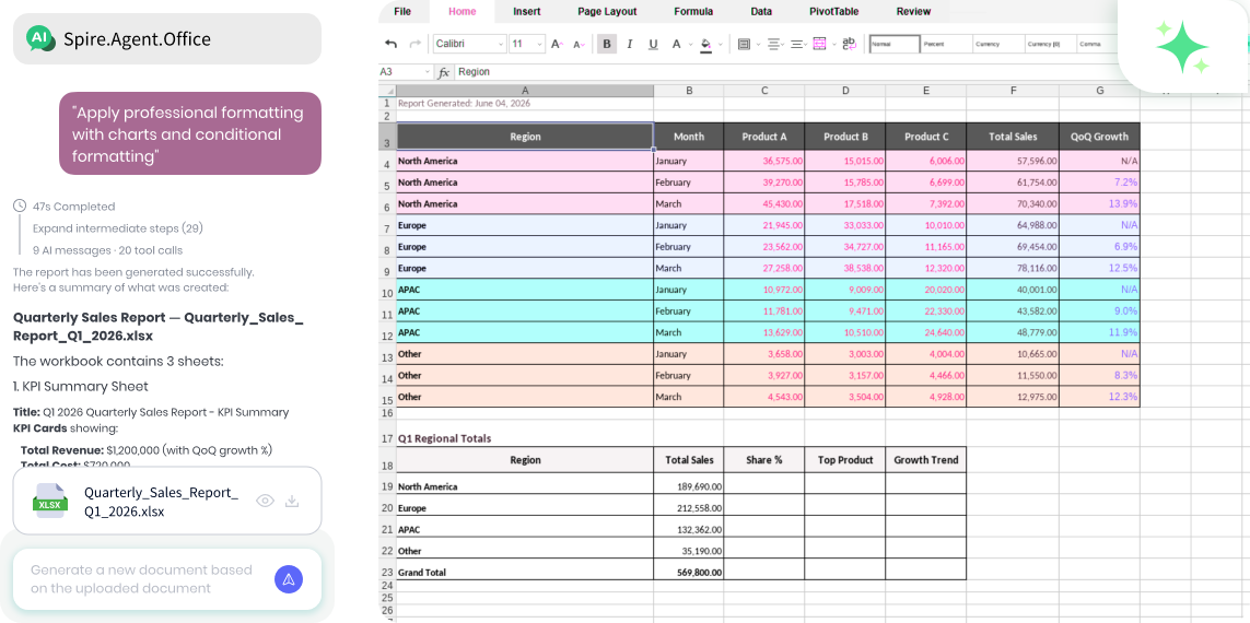 Apply professional formatting and presentation standards automatically.