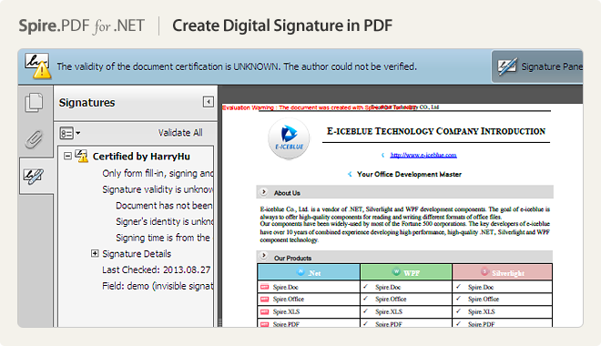 Create Digital Signature in PDF