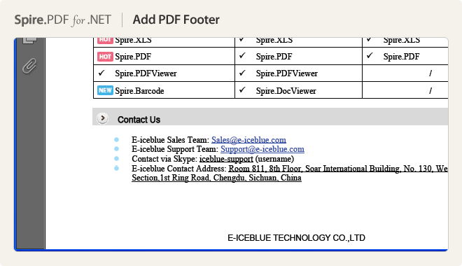 Add PDF Footer