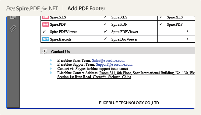 Add PDF Footer
