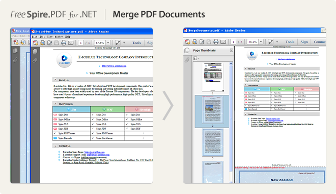 Merge PDF documents