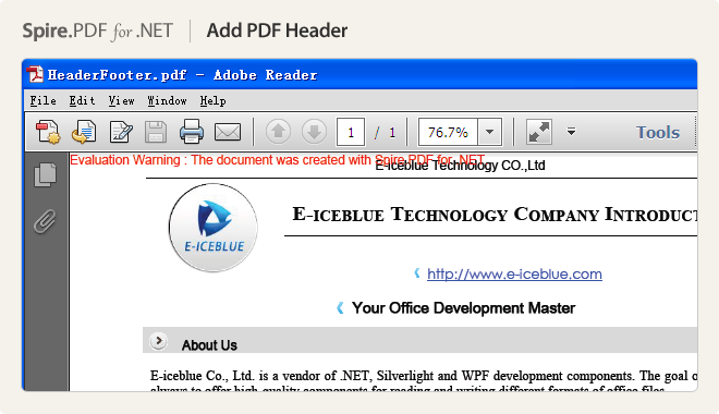 Add PDF Header