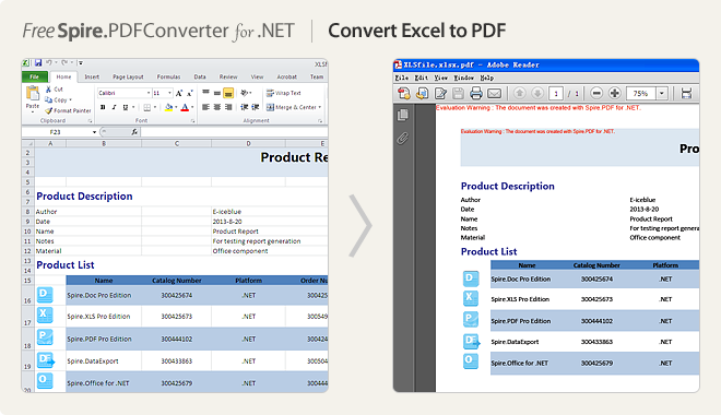 Convert Excel to PDF