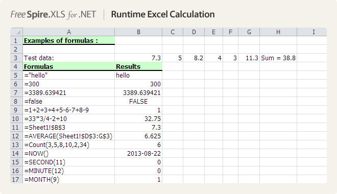 Runtime Excel Calculation
