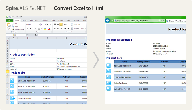 Convert Excel to HTML