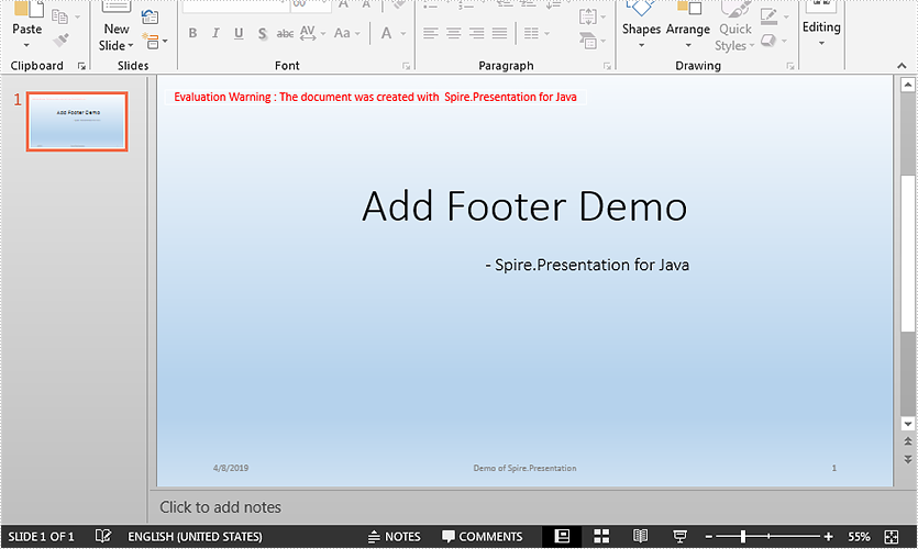 Add-Footer-to-PowerPoint-Document-in-Java