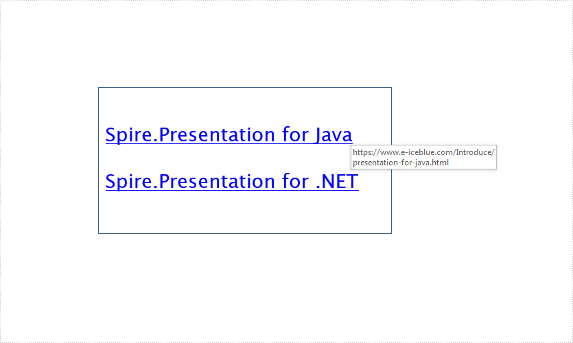 Add Hyperlinks to a PowerPoint slide in Java