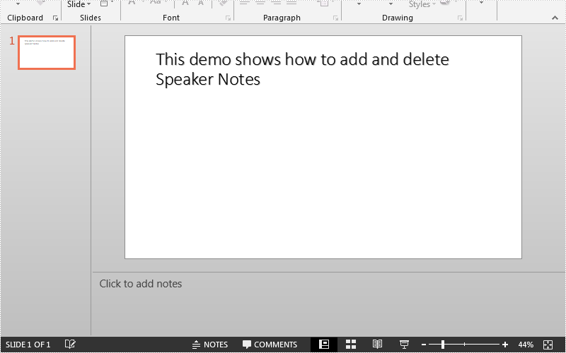 Add, Read and Delete Speaker Notes in PowerPoint in Java