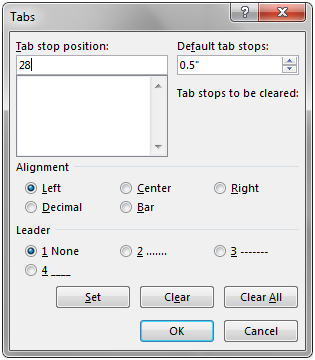 Add Tab Stops to Word Paragraphs in C#