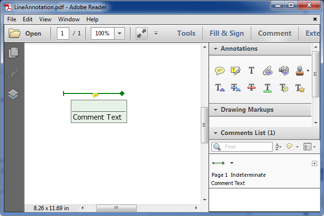 Add a Line Annotation to PDF in C#