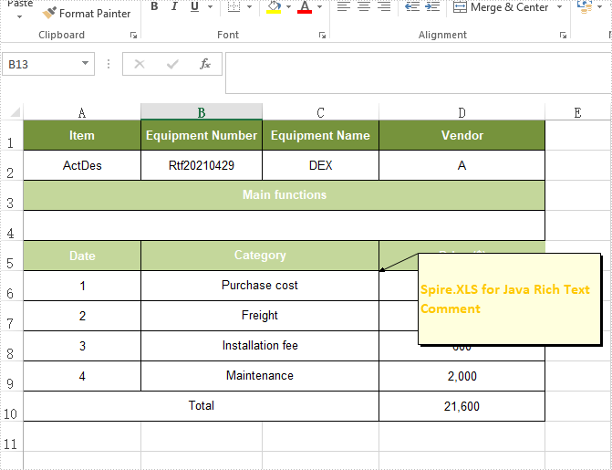 Java: Insert or Format Comments in Excel