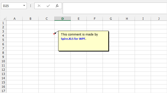 Add formatted comments to Excel in WPF