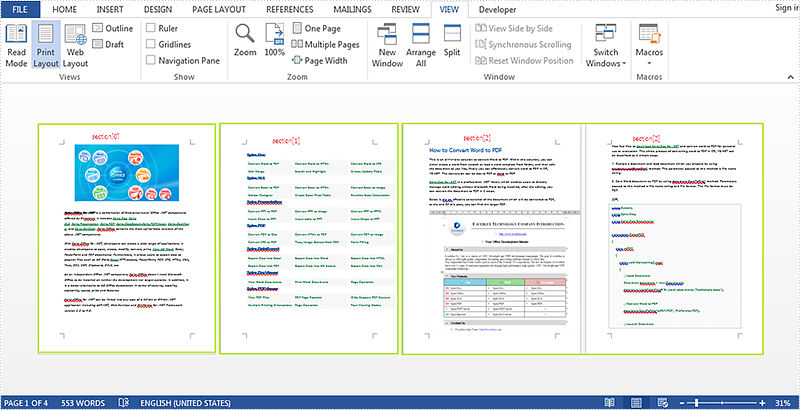 Add page numbers in different sections in Word document via Spire.Doc