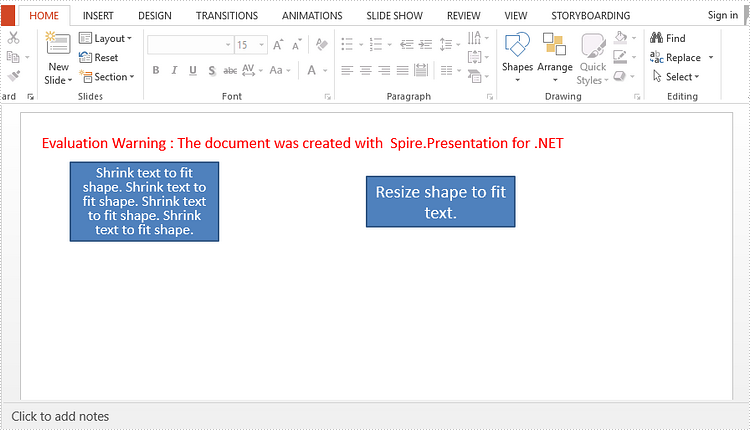 Auto-Fit Text or Shape in PowerPoint in C#, VB.NET