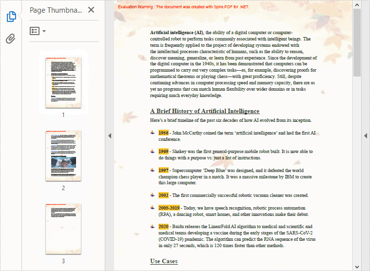 C#/VB.NET: Add Background Color or Background Image to PDF