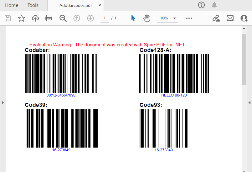 C#: Add Barcodes to PDF