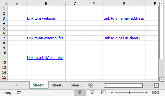 C#/VB.NET: Add Hyperlinks to Excel