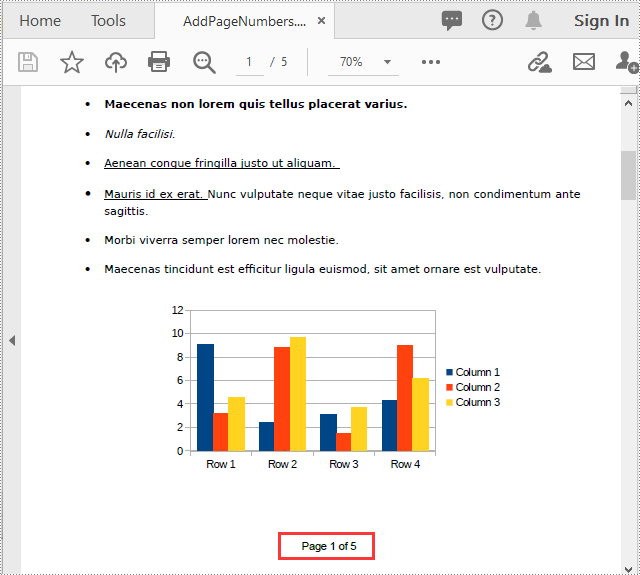 C#/VB.NET: Add Page Numbers to Existing PDF Documents