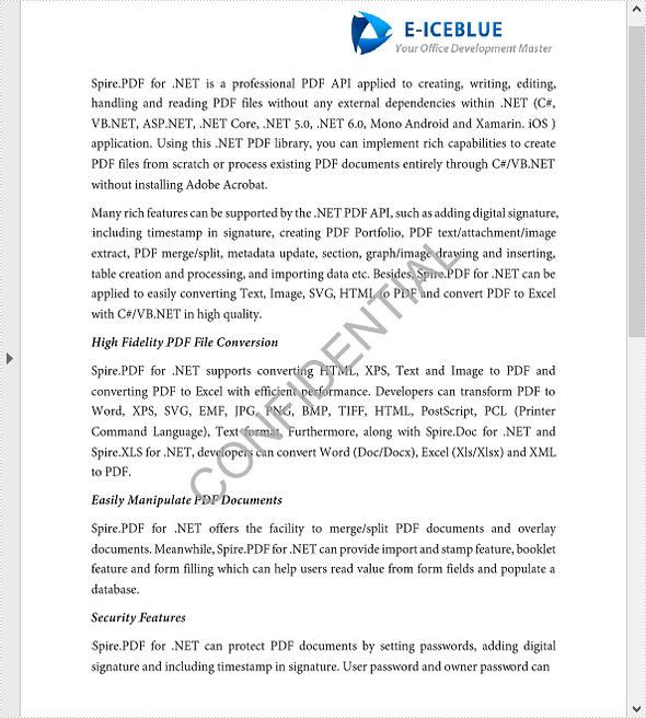 C#/VB.NET: Add Text Watermarks to PDF