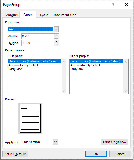 C#/VB.NET: Adjust the Page Size of a Word Document
