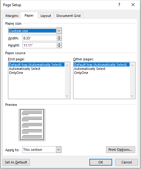 C#/VB.NET: Adjust the Page Size of a Word Document