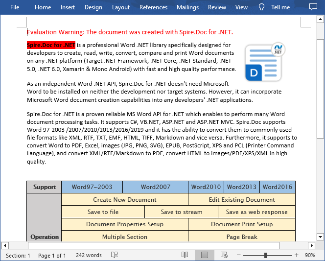 Set a red background color for a specified text in the first paragraph in Word