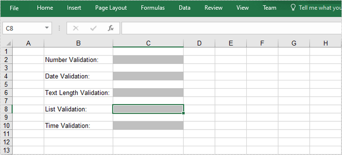 C#/VB.NET: Apply or Remove Data Validation in Excel
