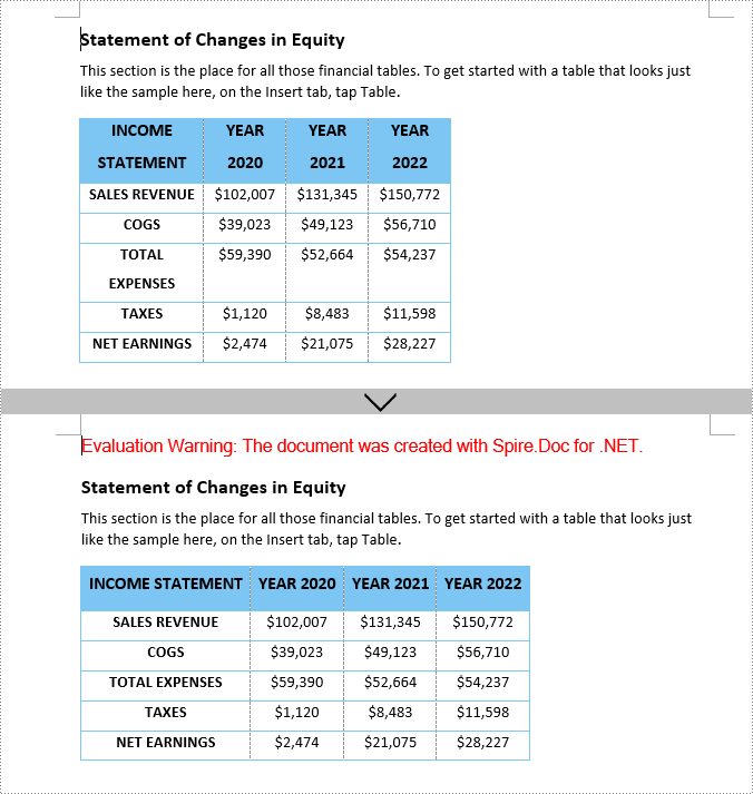 Autofit the table to cell content in Word