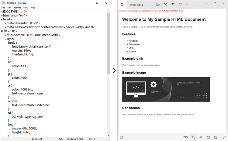 Convert an HTML string to images in C#