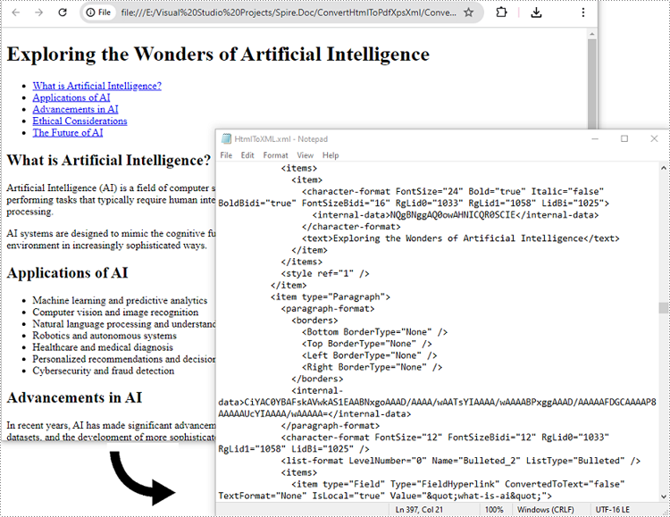 C#: Convert HTML to PDF, XPS and XML