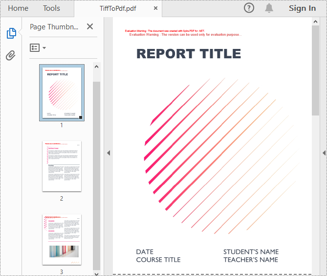 C#: Convert PDF to TIFF or TIFF to PDF