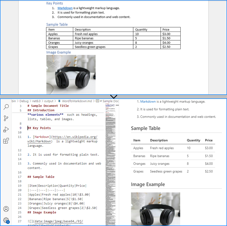 C#: Convert Word to Markdown