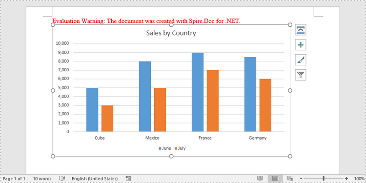 C#/VB.NET: Create Column Charts in Word