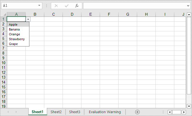 C#: Create Dropdown Lists in an Excel Document