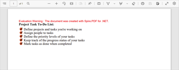 C#/VB.NET: Create Lists in PDF Documents