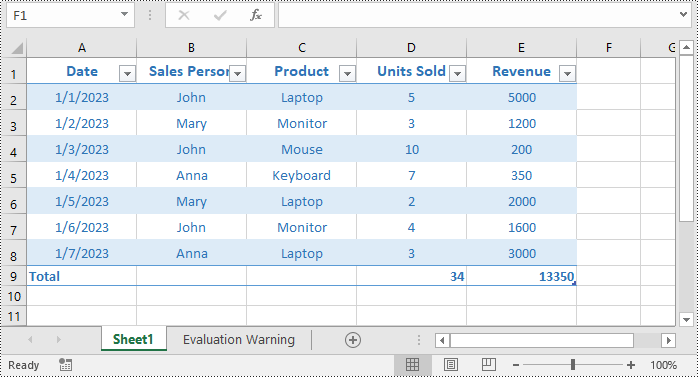 C#: Create, Resize or Remove Tables in Excel