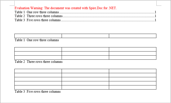 C#: Create a Table Of Contents for a Newly Created Word Document