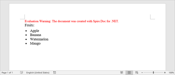  Add list to a Word document
