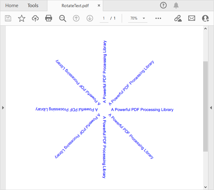 Draw rotated text on a PDF page