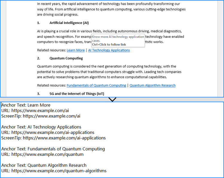 Hyperlinks Extracted from Word Documents Using C#