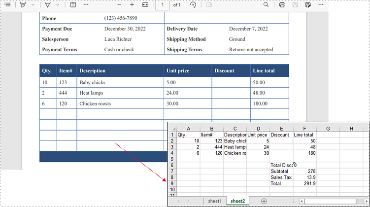 C#/VB.NET: Extract Tables from PDF to Excel