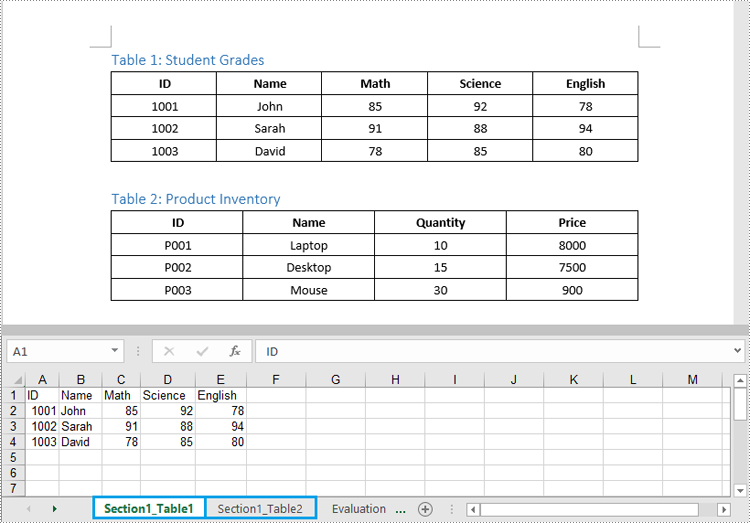 C#: Extract Tables from Word Documents