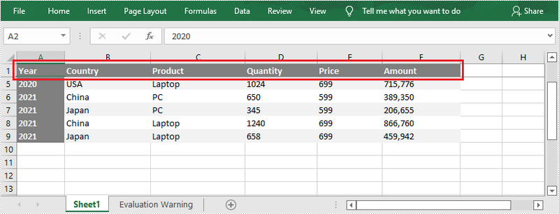 C#/VB.NET: Freeze Rows and Columns in Excel