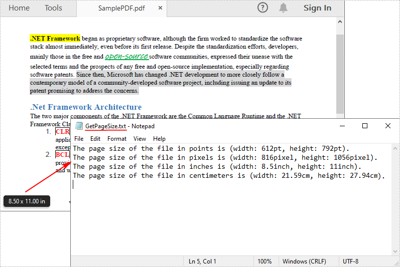 C#: Get Page Size, Orientation and Rotation of PDF