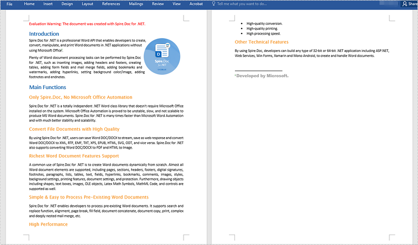 C#/VB.NET: Insert Footnotes and Endnotes in Word Documents