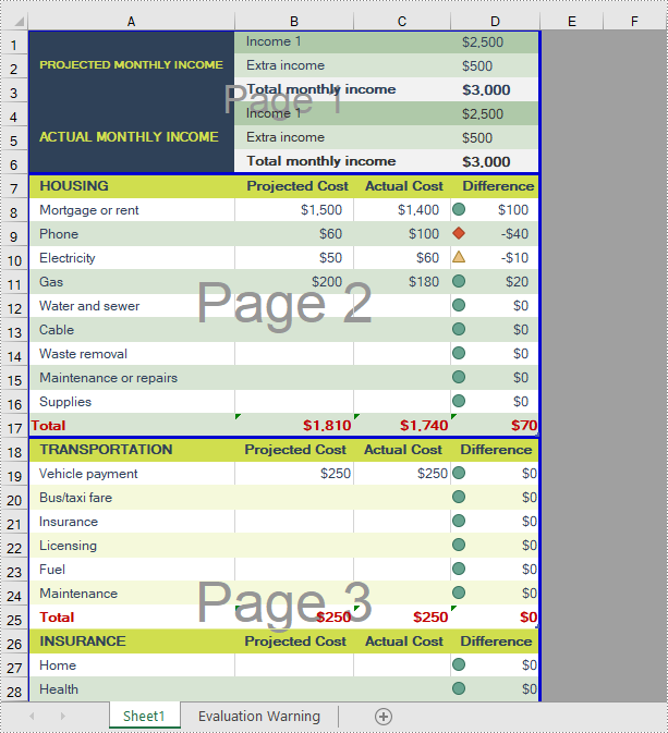 C#/VB.NET: Insert Page Breaks in Excel