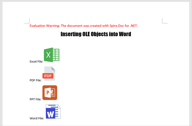 C#: Insert or Extract OLE Objects in Word