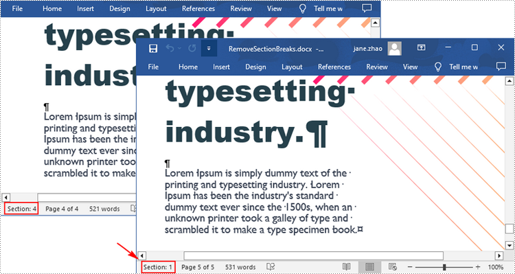 C#: Insert or Remove Section Breaks in Word