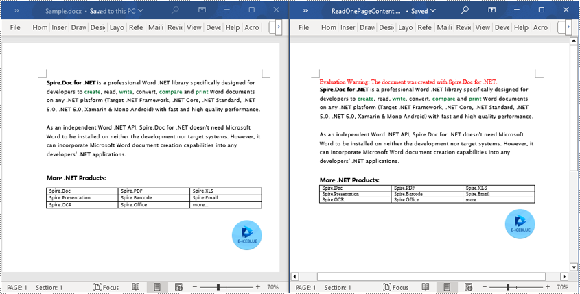 C# Read Content from a Word Document